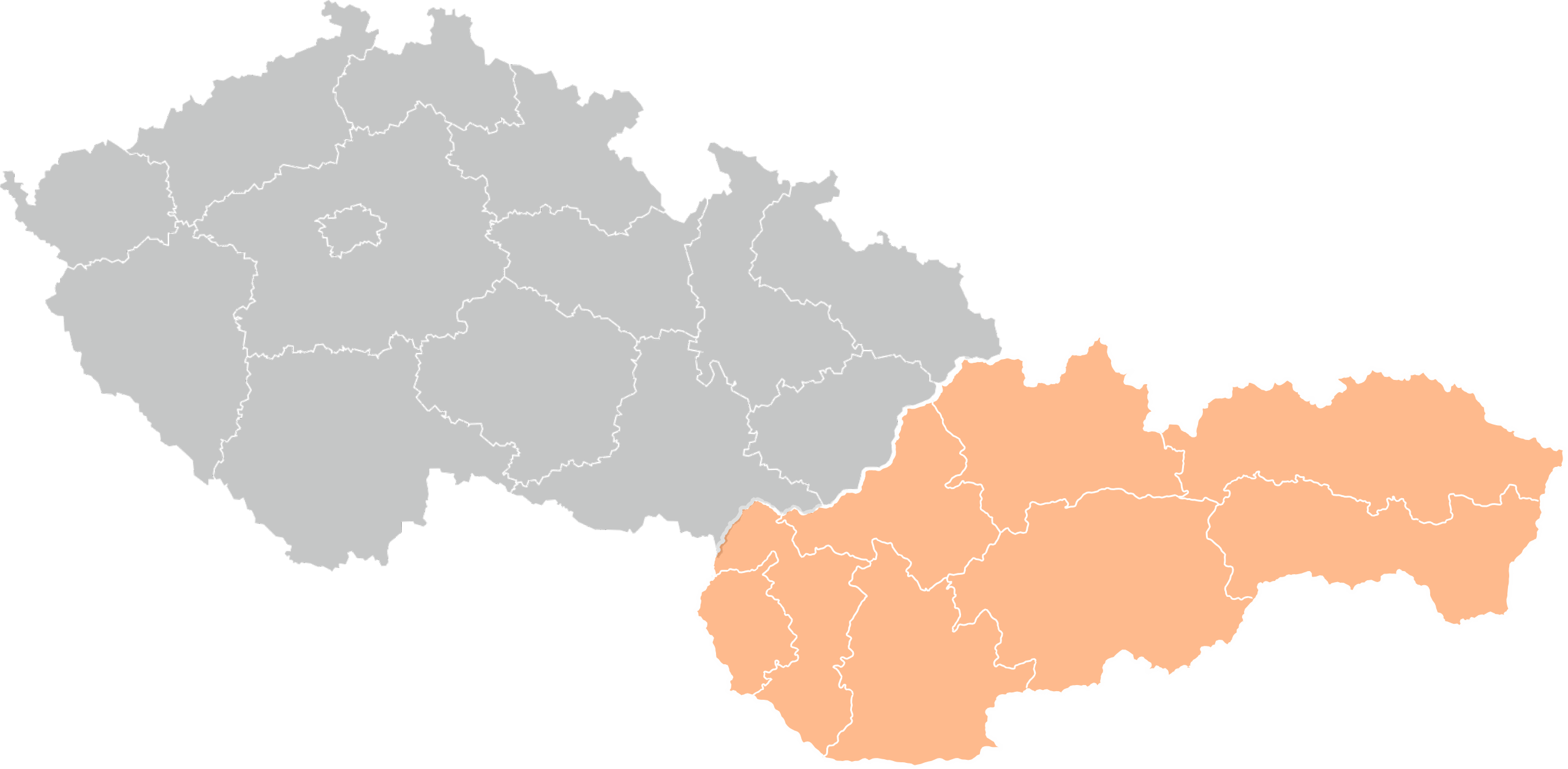 mapa čr na kraje od Stratus