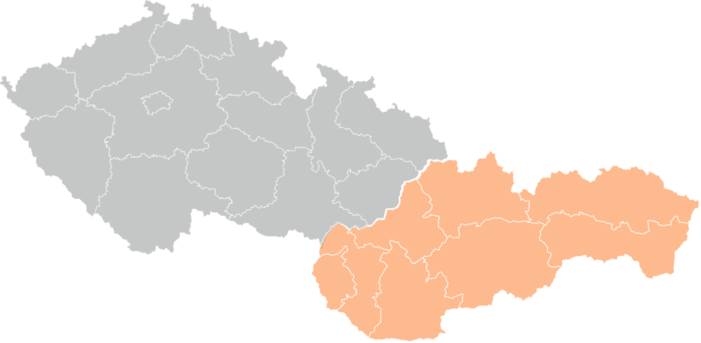 mapa čr na kraje od Stratus